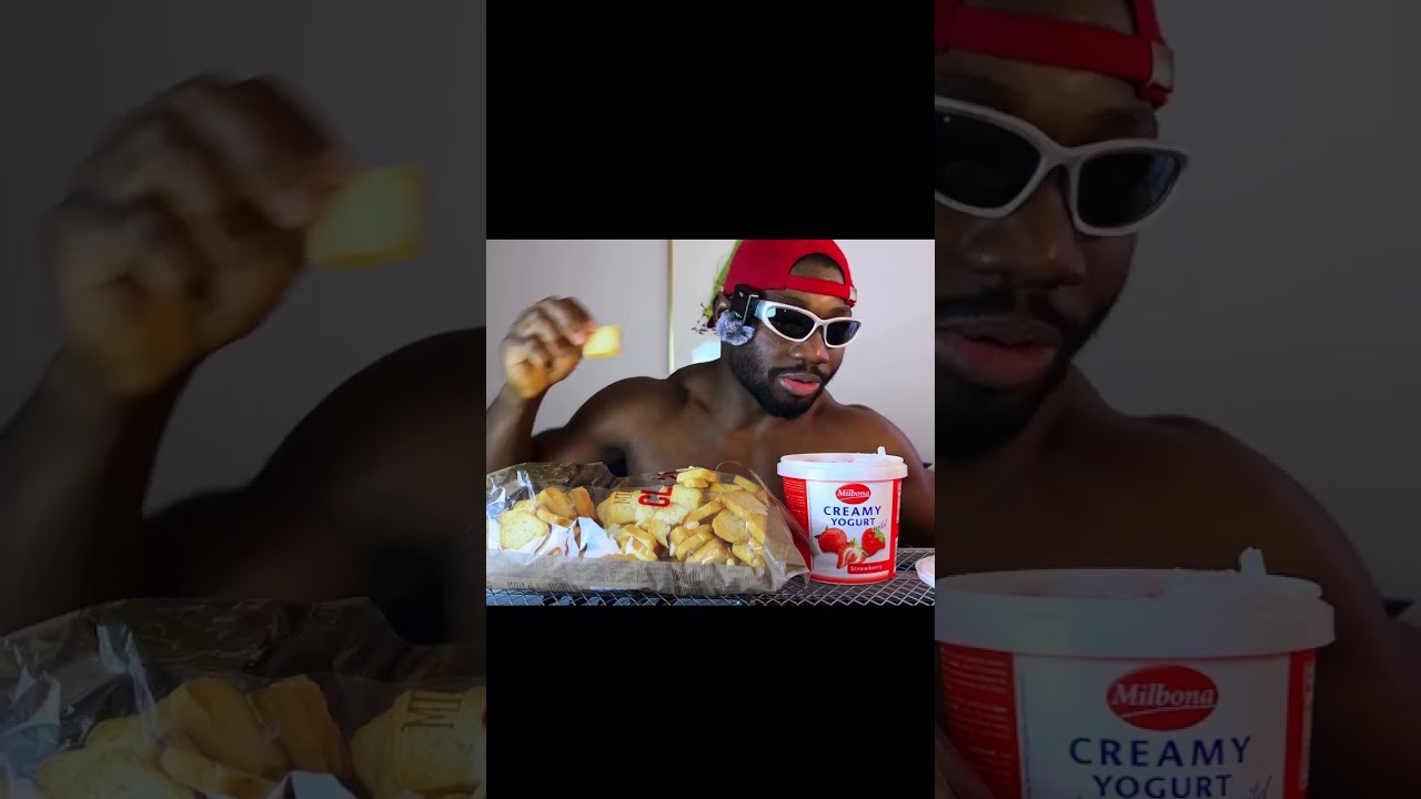 Crunchy Bread And Yogurt ASMR… Cheat Day Meal 