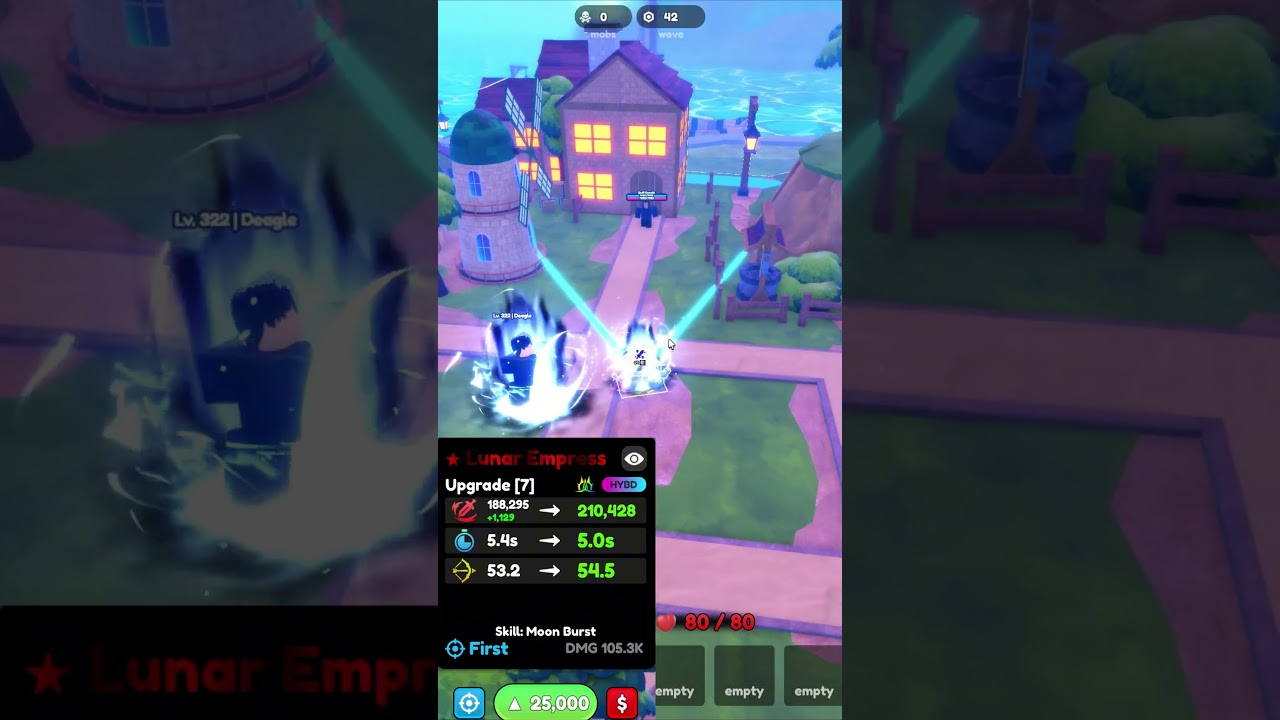 Almighty Lunar Empress Showcase In Anime Defenders #animedefenders #roblox #shorts
