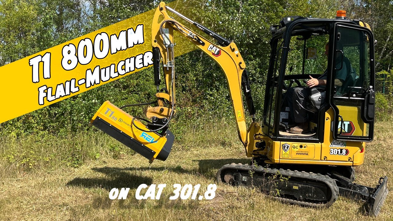 T1 800mm Excavator Flail | 1.5 to 2.5t mini excavators