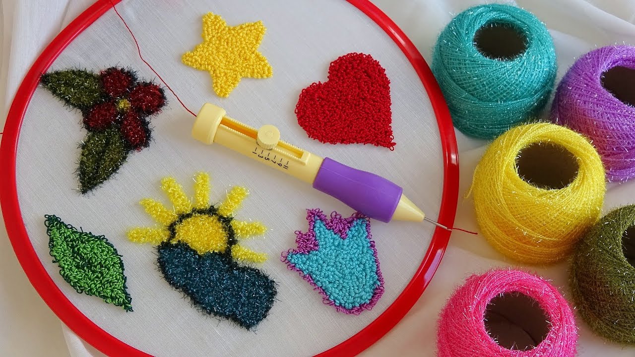 PUNCH NAKIŞI NASIL YAPILIR? - PÜF NOKTALARI NEDİR? - How To Make Punch Needle - DIY Embroidery
