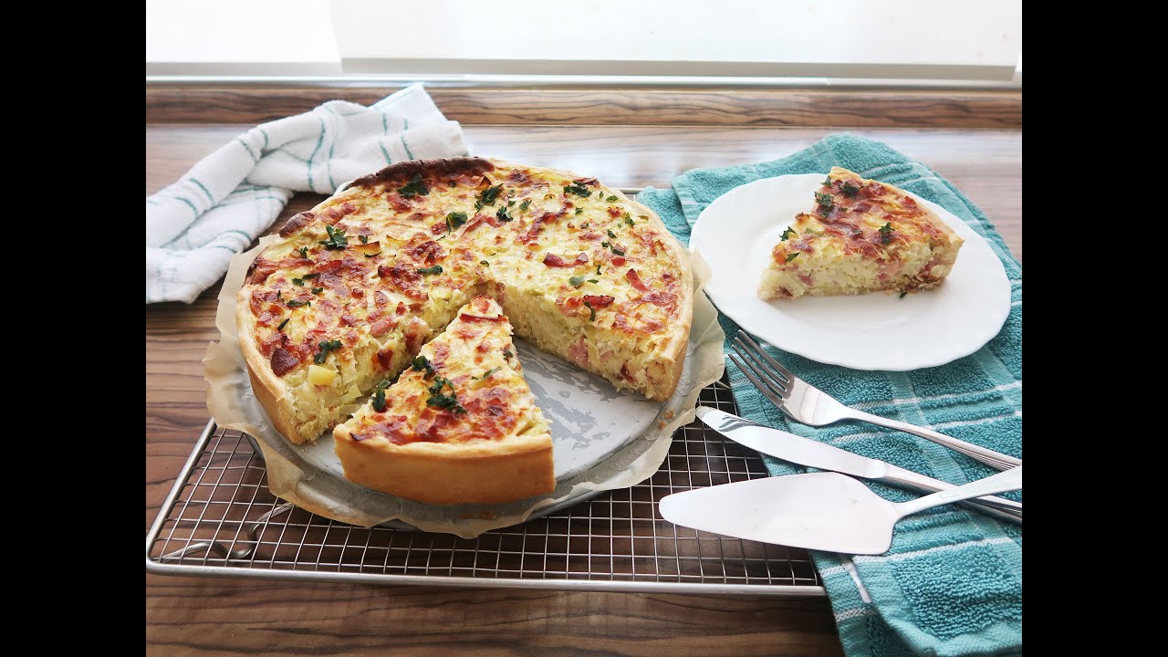 Lauchkuchen mit Käse 🧀🥓 Луковый пирог порей с сыром Lauch Käse Quiche @lucylife2019