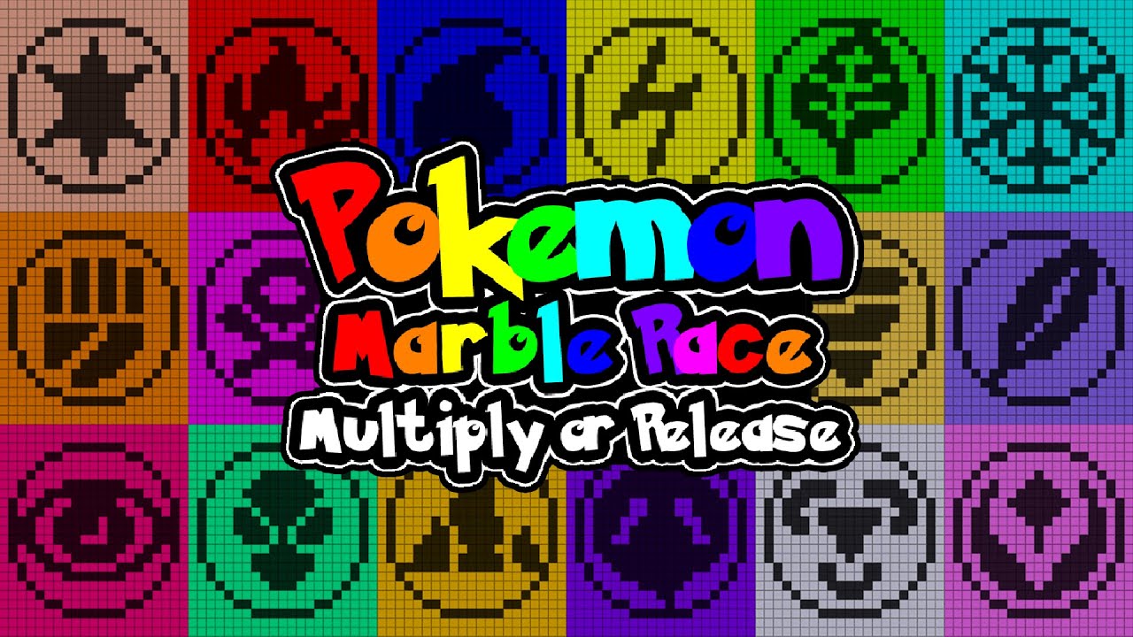 Multiply or Release - Pokemon Types - Tournament - Algodoo Marble Race