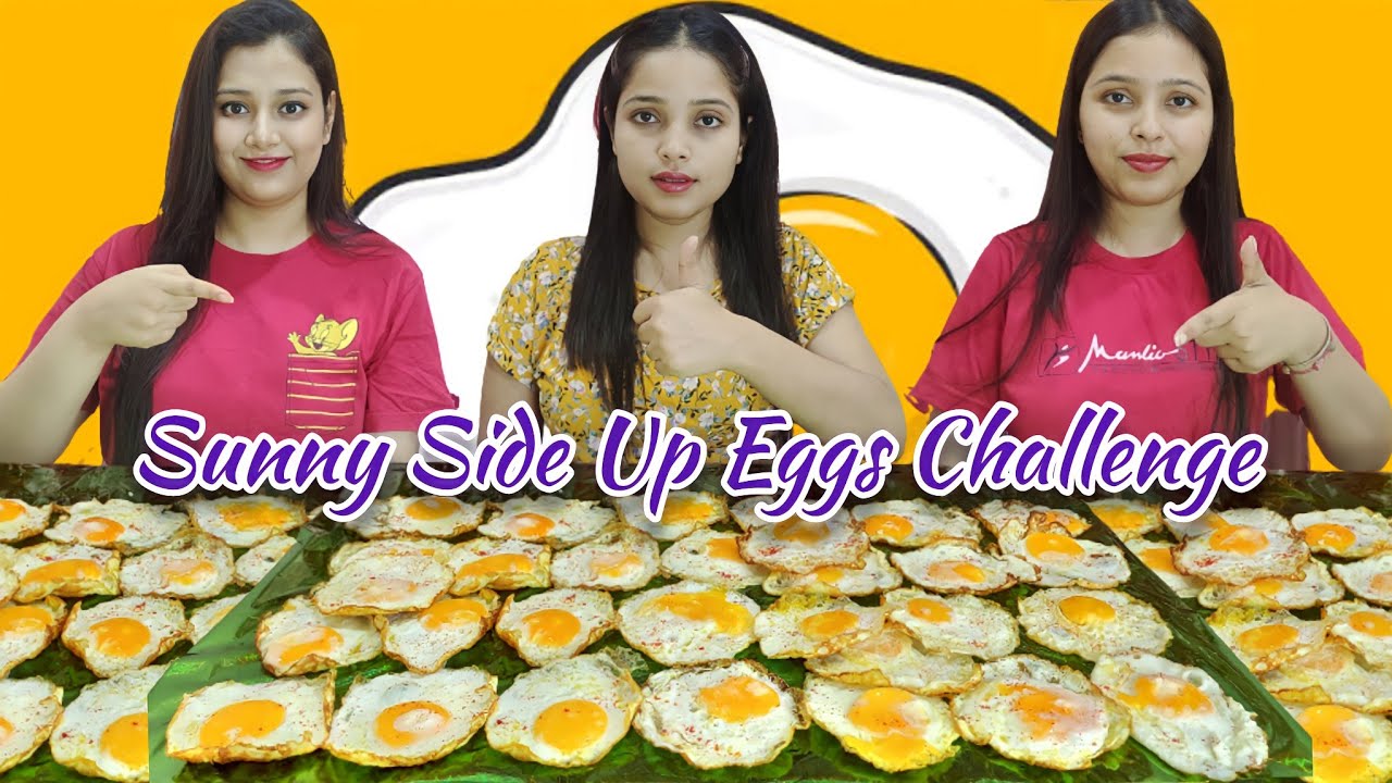 30 Poached Eggs Eating Challenge | Sunny Side Up Eggs Eating Challenge