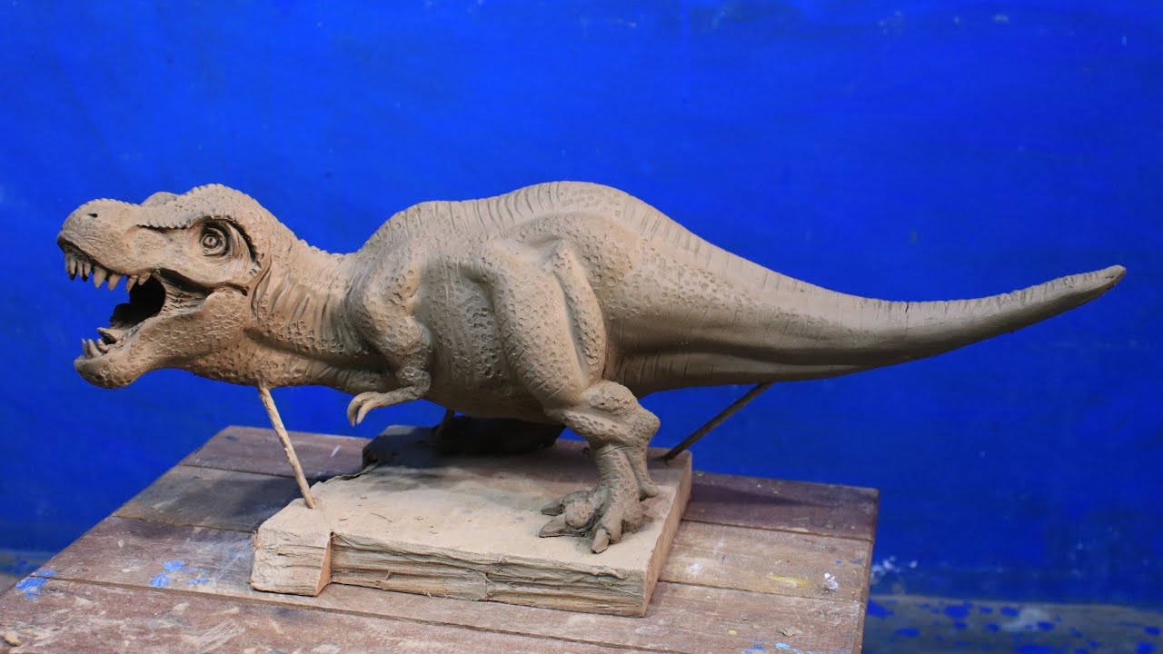 T-rex dinosaur clay making || dinosaur making with clay