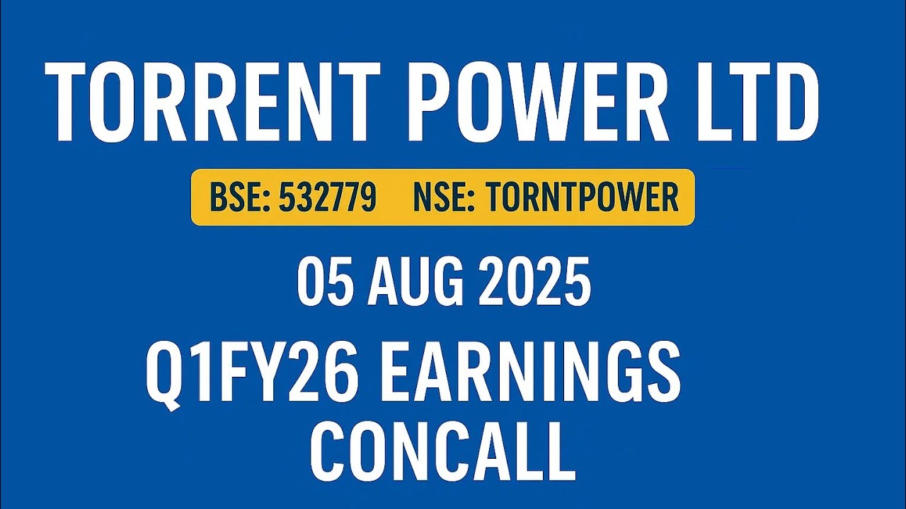 Torrent Power Ltd Q1FY26 Concall | Earnings Conference Call Q1 Results 2026 #TorrentPower #Concall