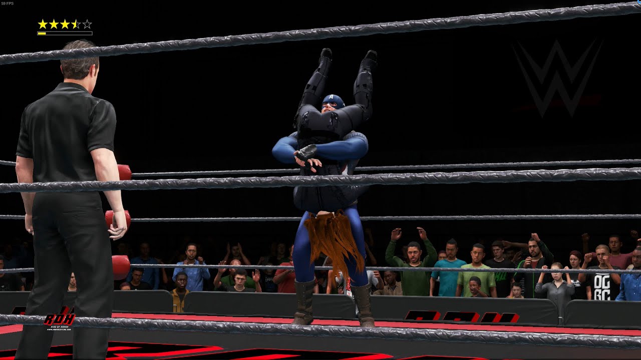 WIWA Wrestling Match #490: Capt. America vs Black Widow