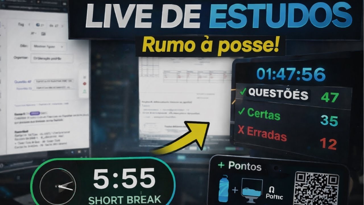 SOBREVIVENDO AO 6X1 E ESTUDANDO |Estude comigo | POMODORO 60/10 | chuva— Rumo à Posse #54