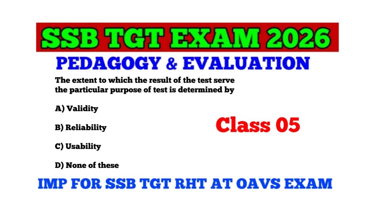 SSB TGT Exam 2026 !! Pedagogy & Evaluation MCQs !! Imp for RHT AT OAVS Exam !! cine tv Odisha !!