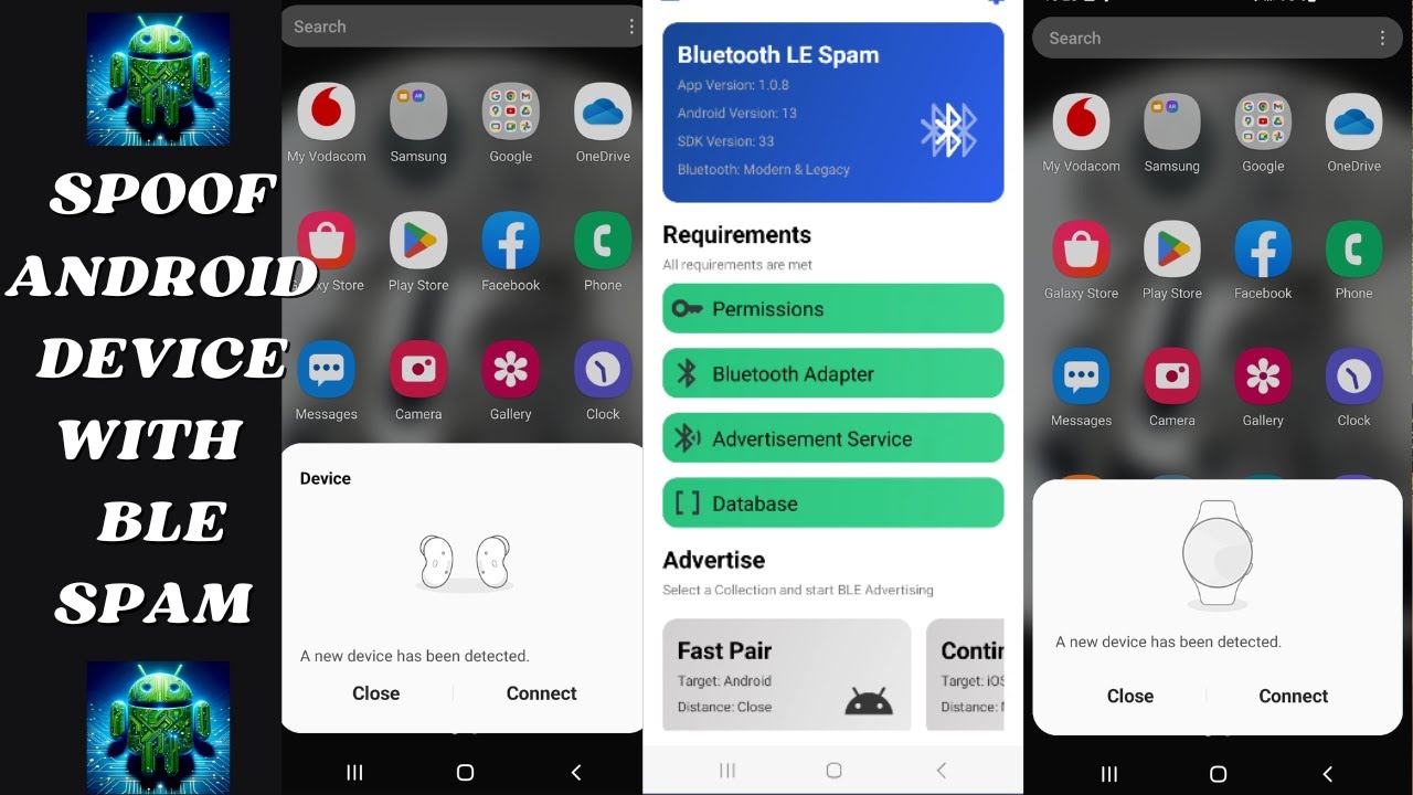 Подделка устройств Android с помощью Bluetooth LE. Спам-сообщения с использованием телефона Android.