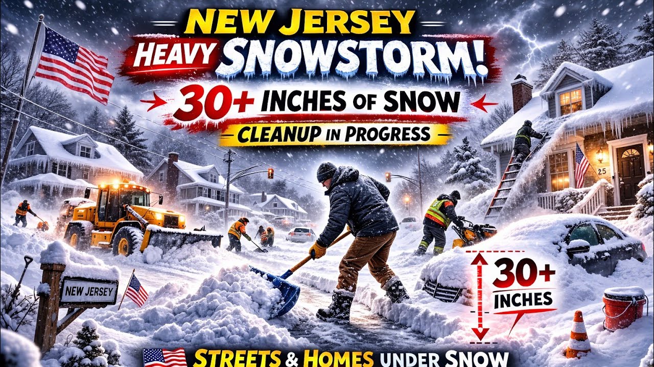 👉 New Jersey Hit by Historic Snowstorm ❄️ 30+ Inches Snow | Massive Cleanup