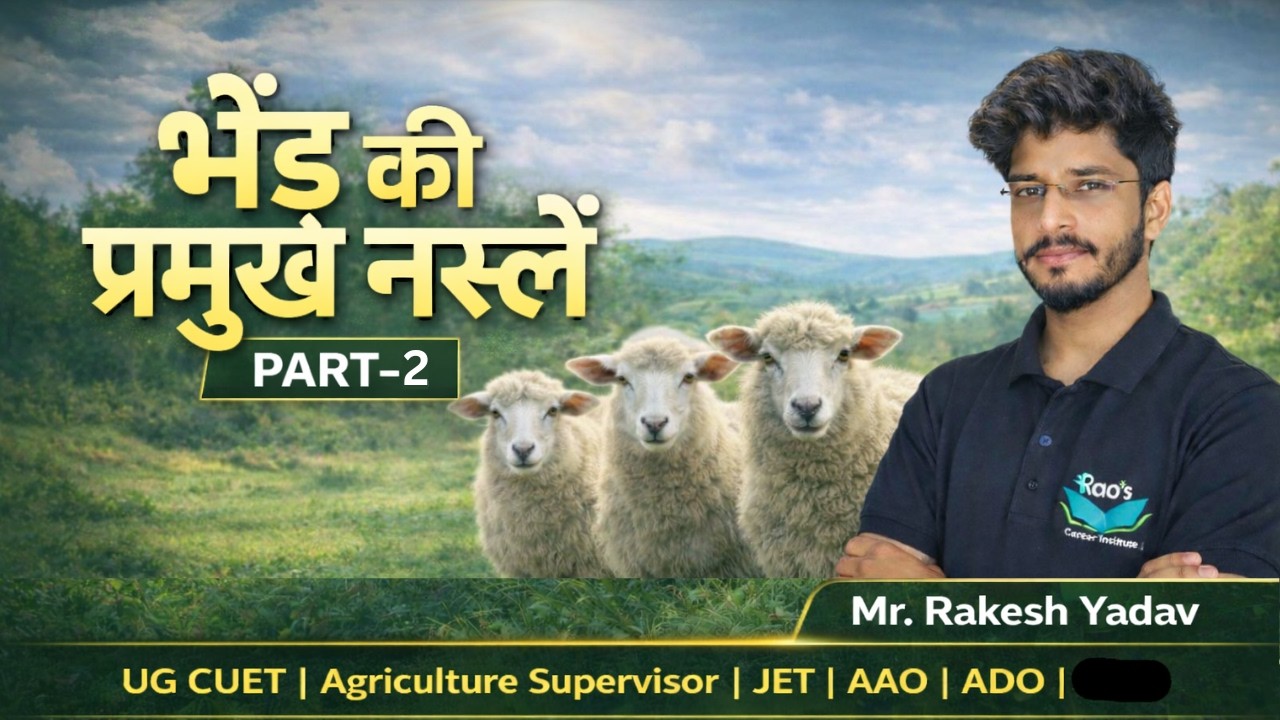 भेड़ की प्रमुख नस्लें Part-2| JET | ADO | AAO |  Agriculture Supervisor 2026, UG Entrance Exam
