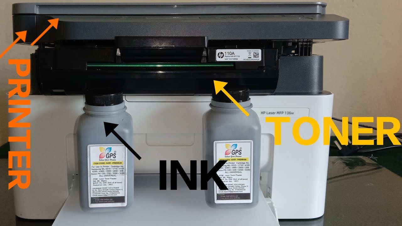Refill HP 110A  Toner of HP Laser MFP 136w Printer at Home____दस मिनट में HP 110A टोनर रिफिल करें ।