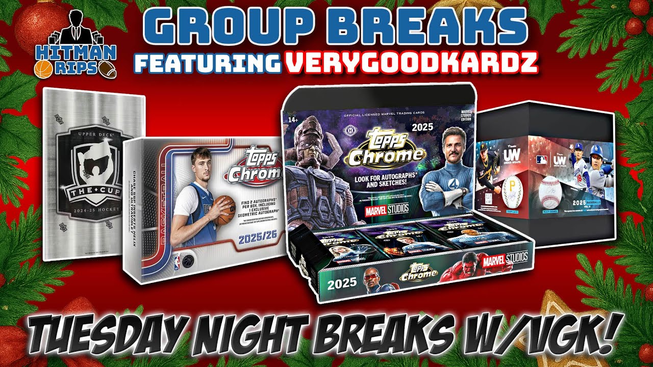 TUESDAY NIGHT BREAKS w/VGK! Marvel Studios, The Cup, Chrome Basketball and Baseball! Merry Xmas!!!