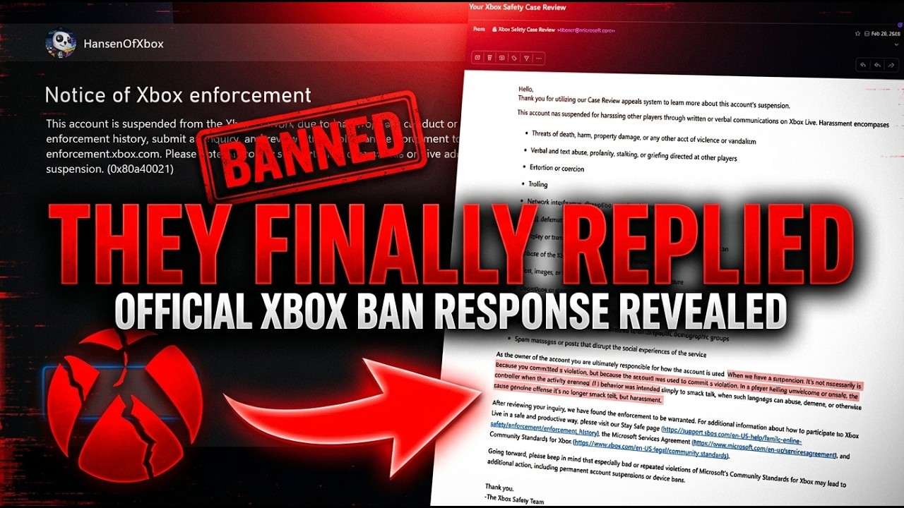 Why Xbox Banned Me (They Told Me!)