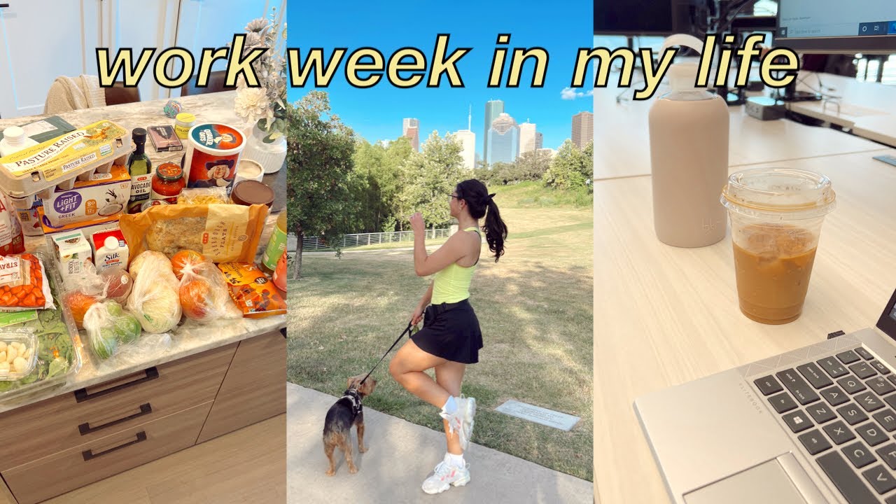 work week in my life: reading updates, new hair, going in office, grocery haul, first day of summer