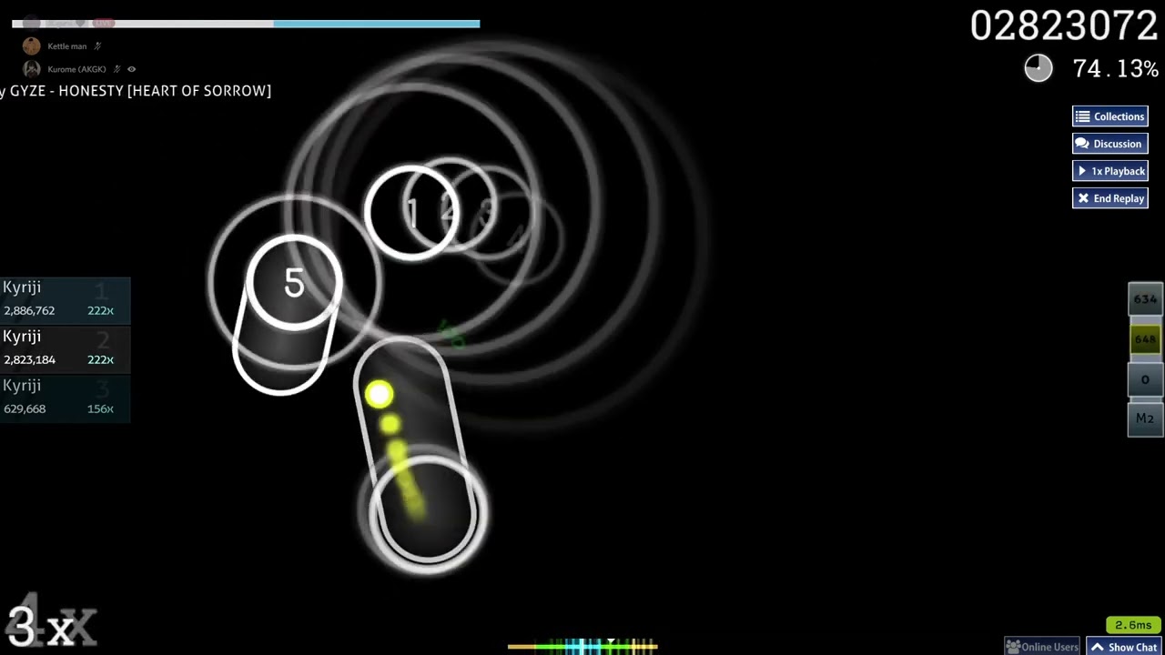 Osu! - GYZE - Honesty 5.5 stars 10 second godmode
