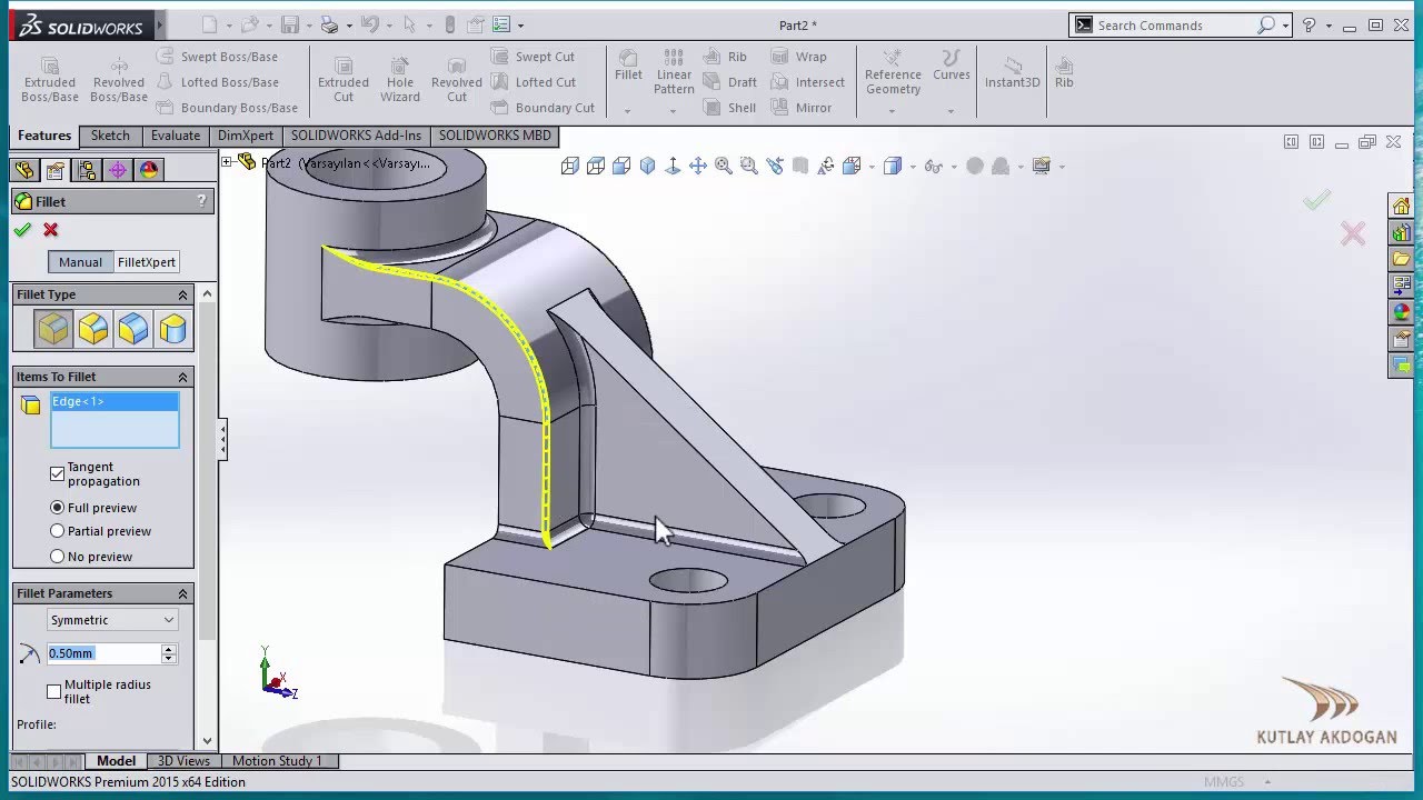 :) Solidworks Part Design_4  Katı Model Uygulama_4