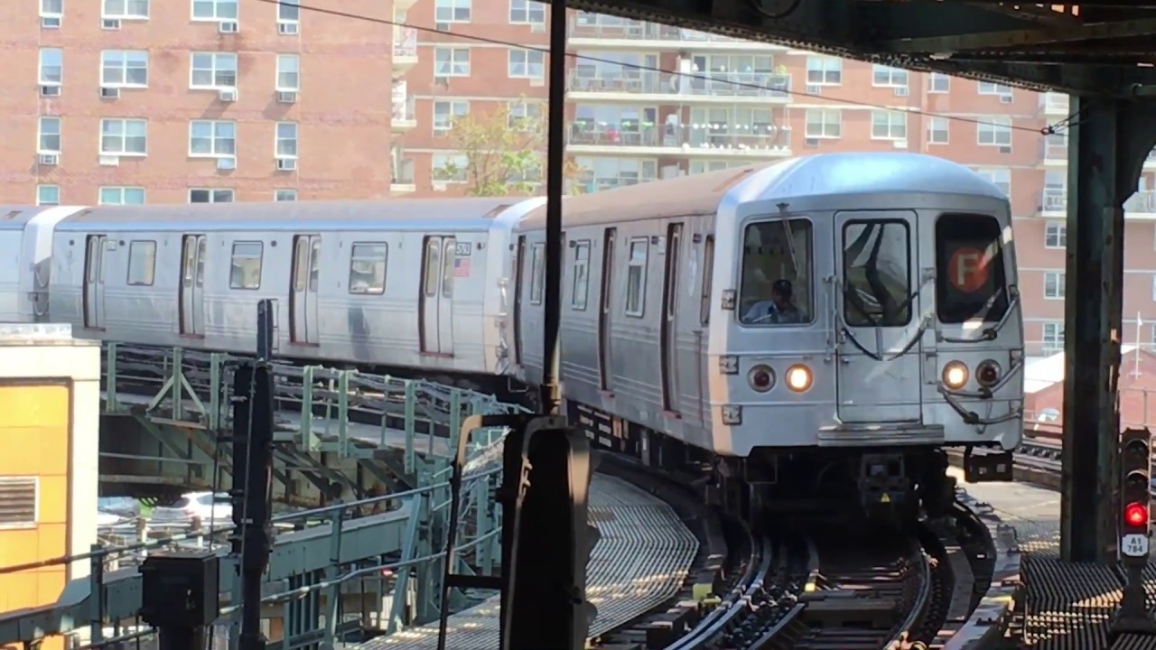 IND Culver Line: (F) Trains with School Car Train @ West 8th Street (R46, R68, R160A-2, R160B)