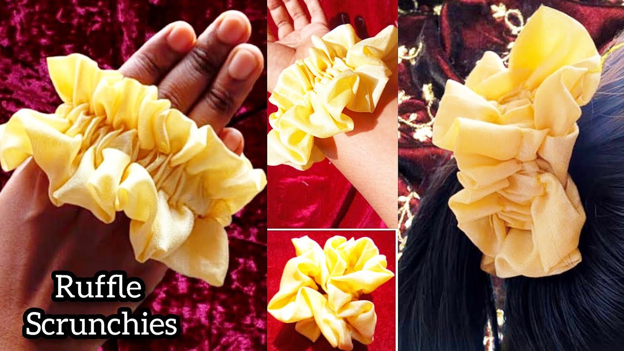 DIY Ruffle Scrunchies at Home | Easy Sewing Machine Tutorial | How to Make Scrunchies