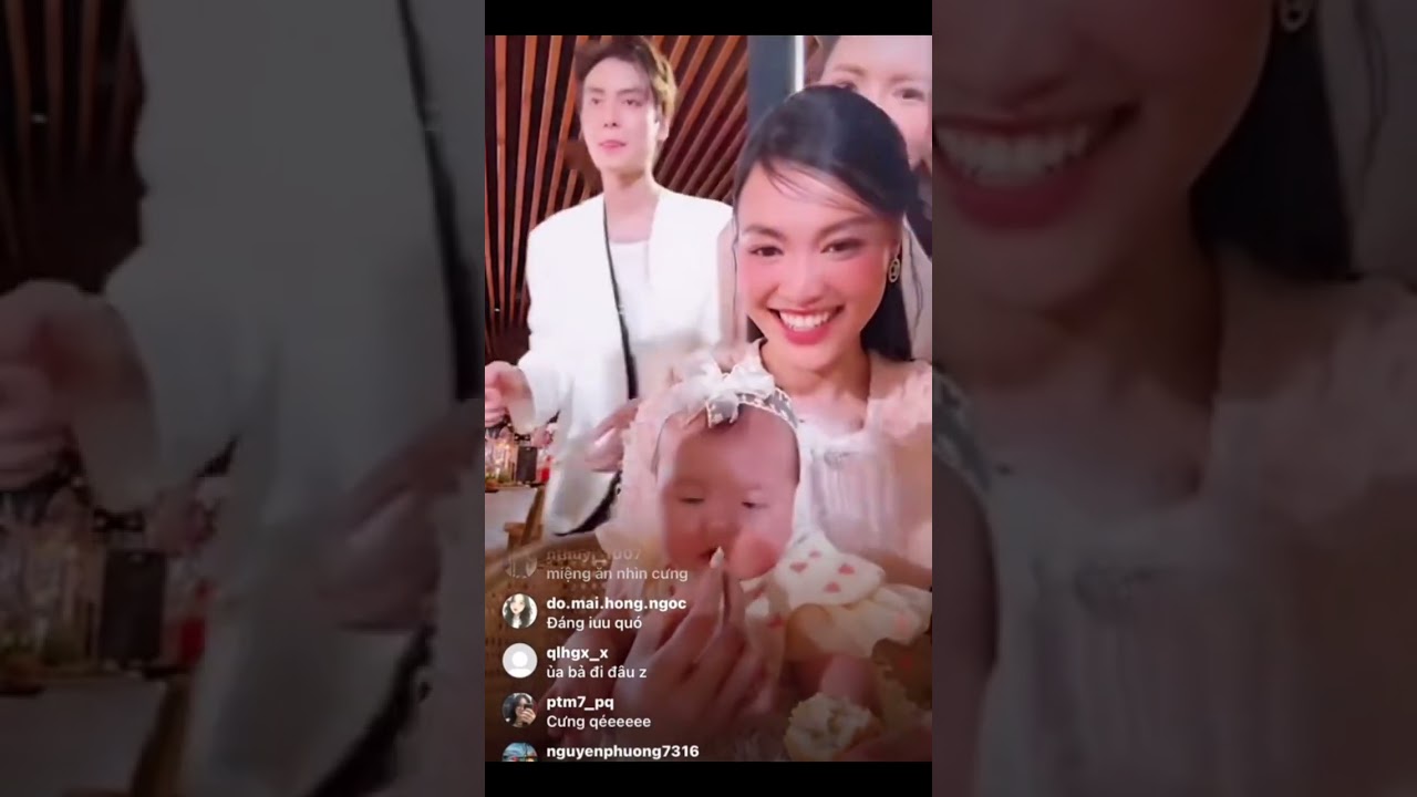 Ninh Dương Lan Ngọc chăm Nami cực iu trong tiệc của Lucie Nguyễn và Tuấn Dương