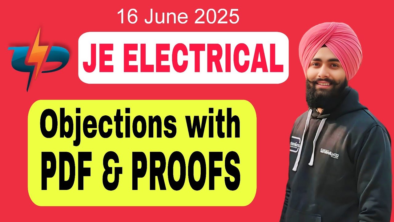 PSPCL JE Electrial answer key objections with pdf, references, proofs