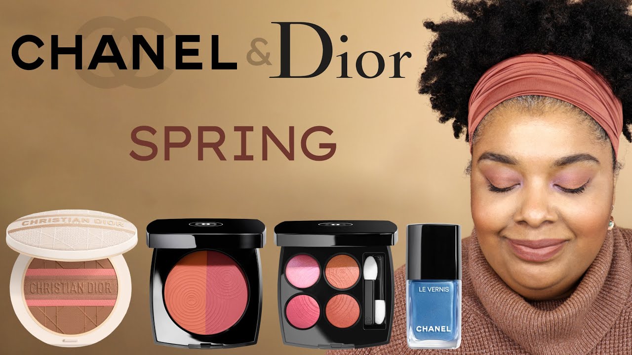 Chanel  Les 4 Ombres Coral Treasure - Roses Coquillage Blush - Le Vernis Lagune - Dior Bronze Glow