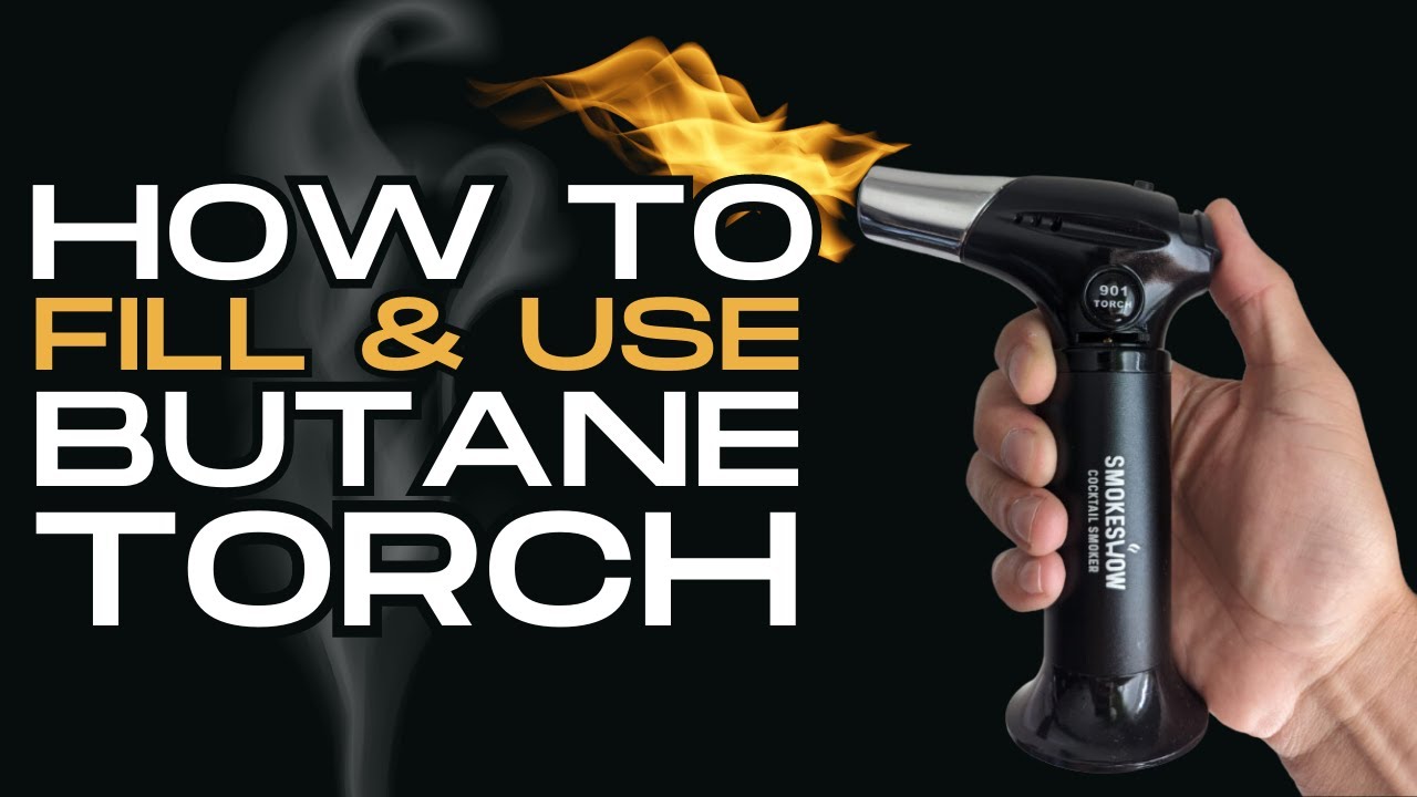 Как заправлять и использовать бутановую горелку для копчения коктейлей | Учебное пособие Smokesho...