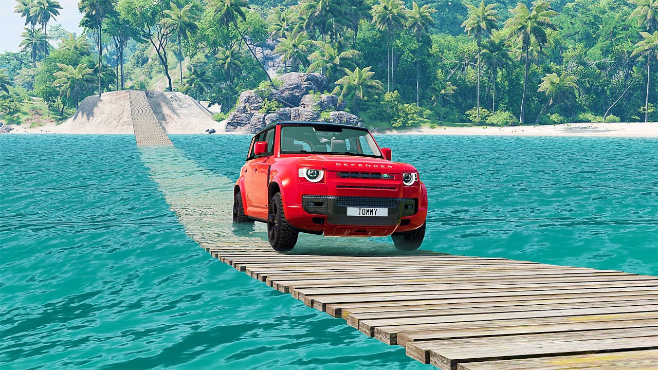 Mobil vs Suspension Bridge #7 - BeamNG Drive