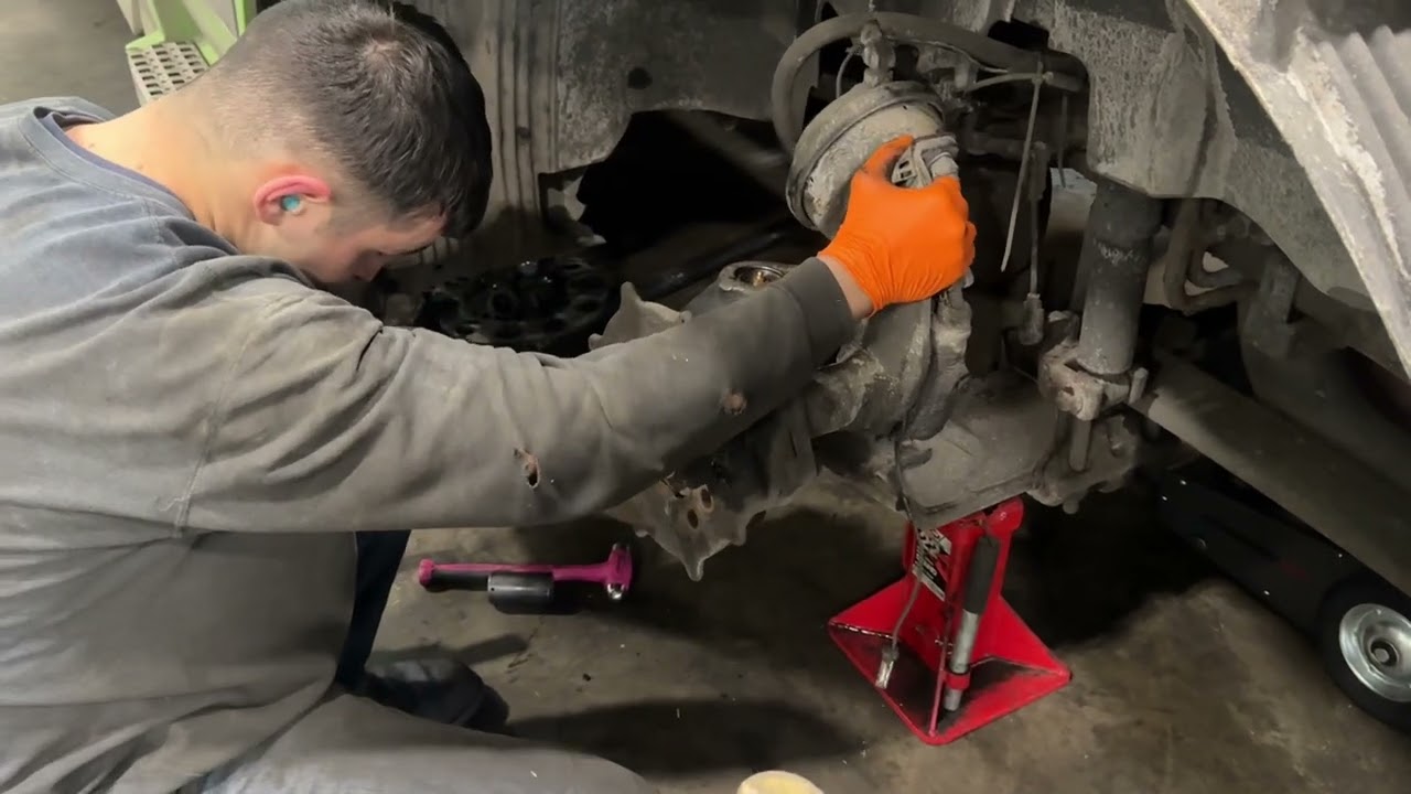 Shot kingpins on Volvo steer Hendrickson air suspension