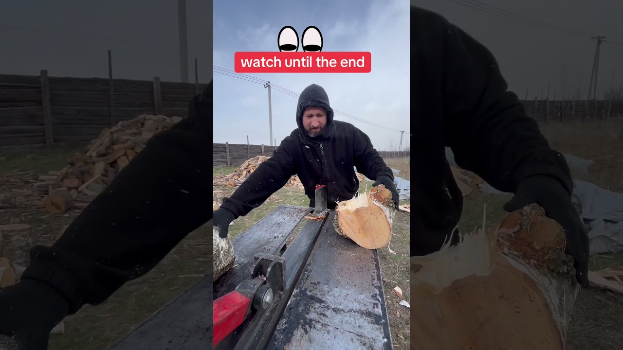 🪓🫣 most interesting thing is at the end👀🔨#woodwork #danger #bois #firewood #kayu #holz