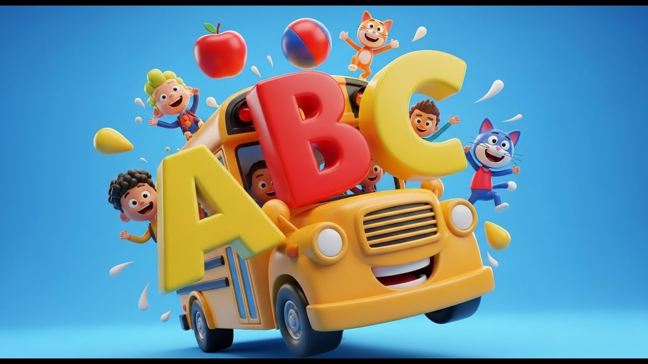 ABC School Bus Parade 🚌 | Learn Alphabet A-Z with Fun Rhymes | 3D Kids Animation