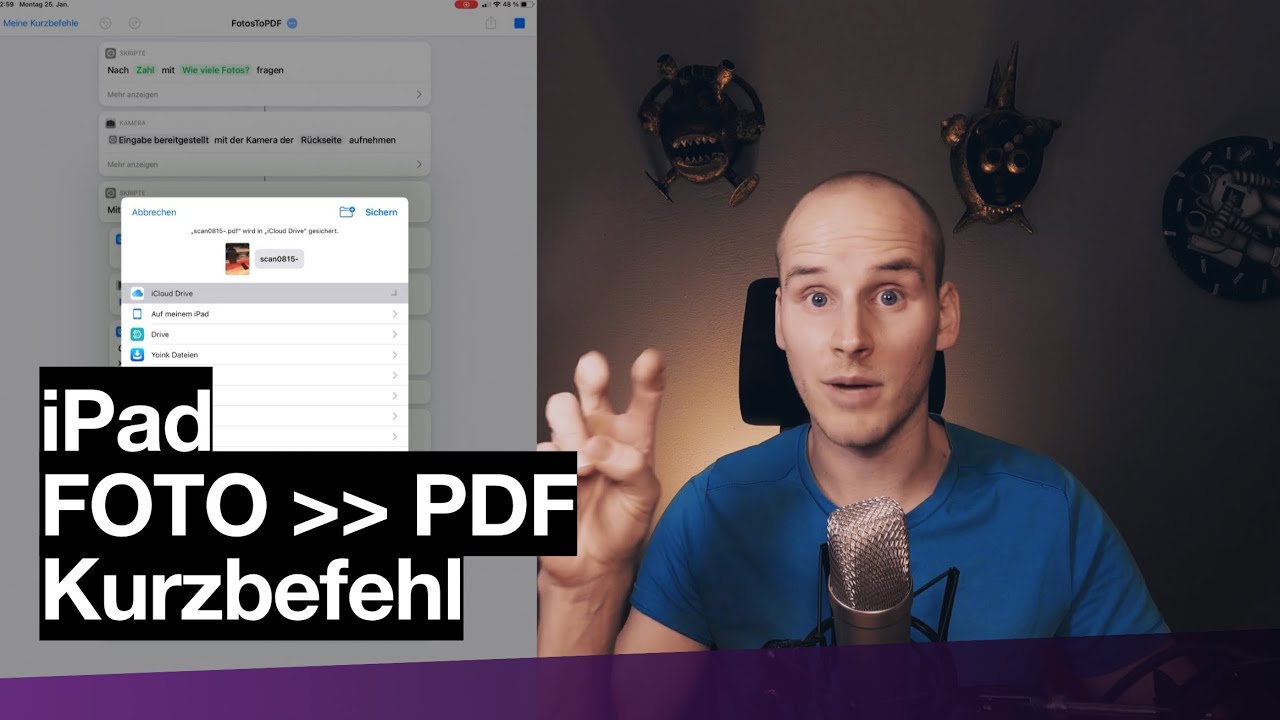 🍎 iPad FOTO zu PDF Scanner Kurzbefehl | KOSTENLOS