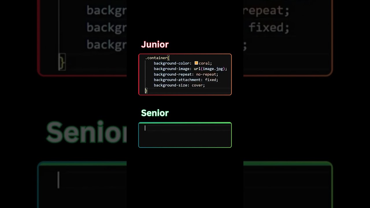 😅 Junior vs Senior CSS Code 🔥 | 