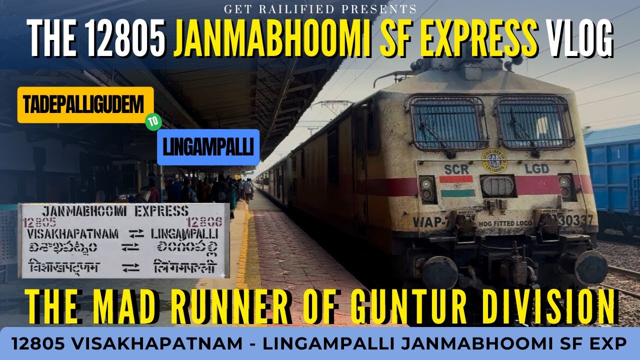 Janmabhoomi SF Express Vlog | 12805 Visakhapatnam - Lingampalli | TDD - LPI | Indian Railways