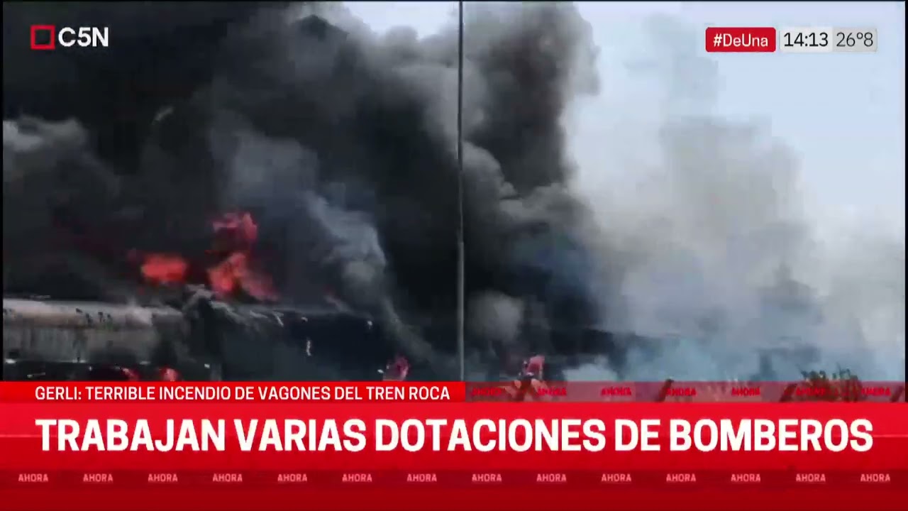 GERLI: INCENDIO de VAGONES del TREN ROCA