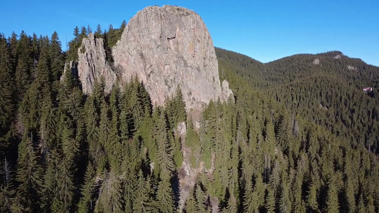 4K Mountain Drone Video Footage Aerial Scenic Panorama Landscape Wild Nature, Rhodopes, Bulgaria 