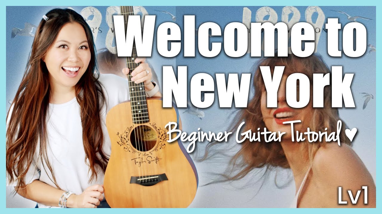 Welcome to New York 🩵 Taylor Swift 🫶 EASY Guitar Tutorial Beginner Lesson 🎸 + Printable Guide! 📝
