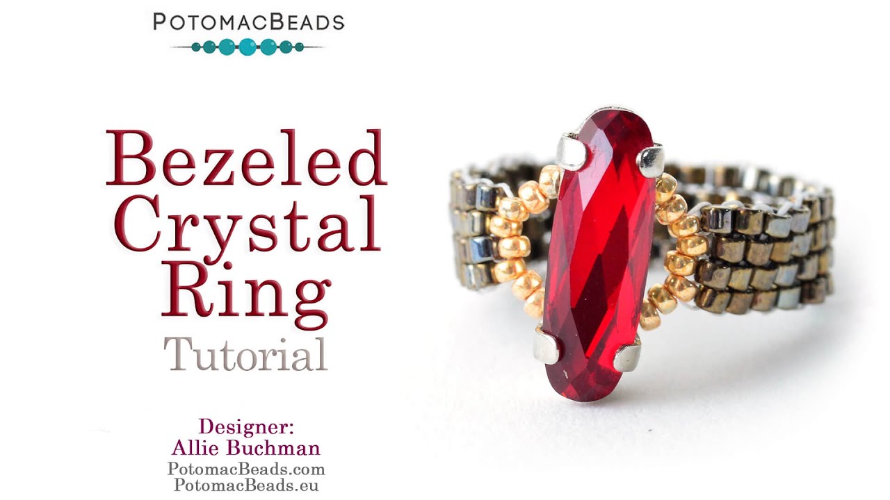 Bezeled Crystal Ring - DIY Jewelry Making Tutorial by PotomacBeads
