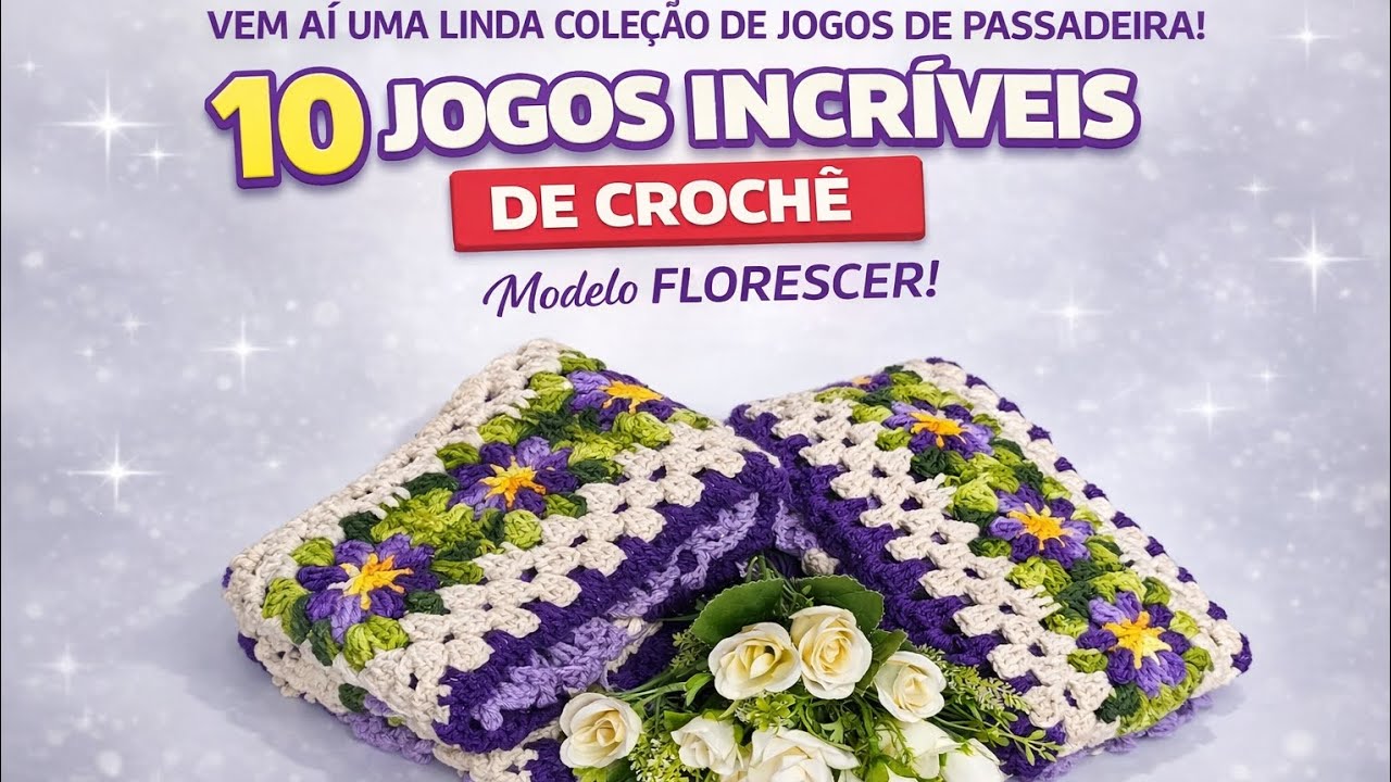 🚨1/10 Jogo de passadeira Florescer | Dicas e muito mais #vlogdecroche 