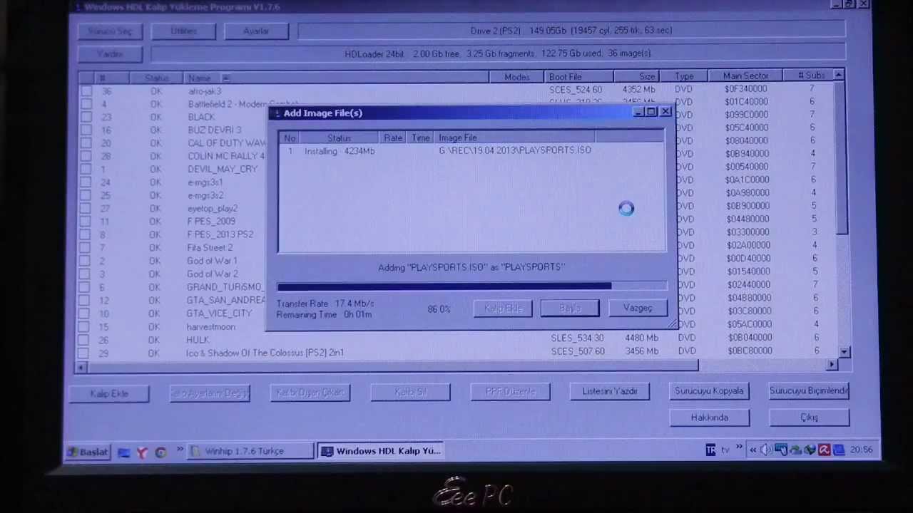 PS2 HDDLİ OYUN YÜKLEME part1 winhiip part 1 oyun yükleme