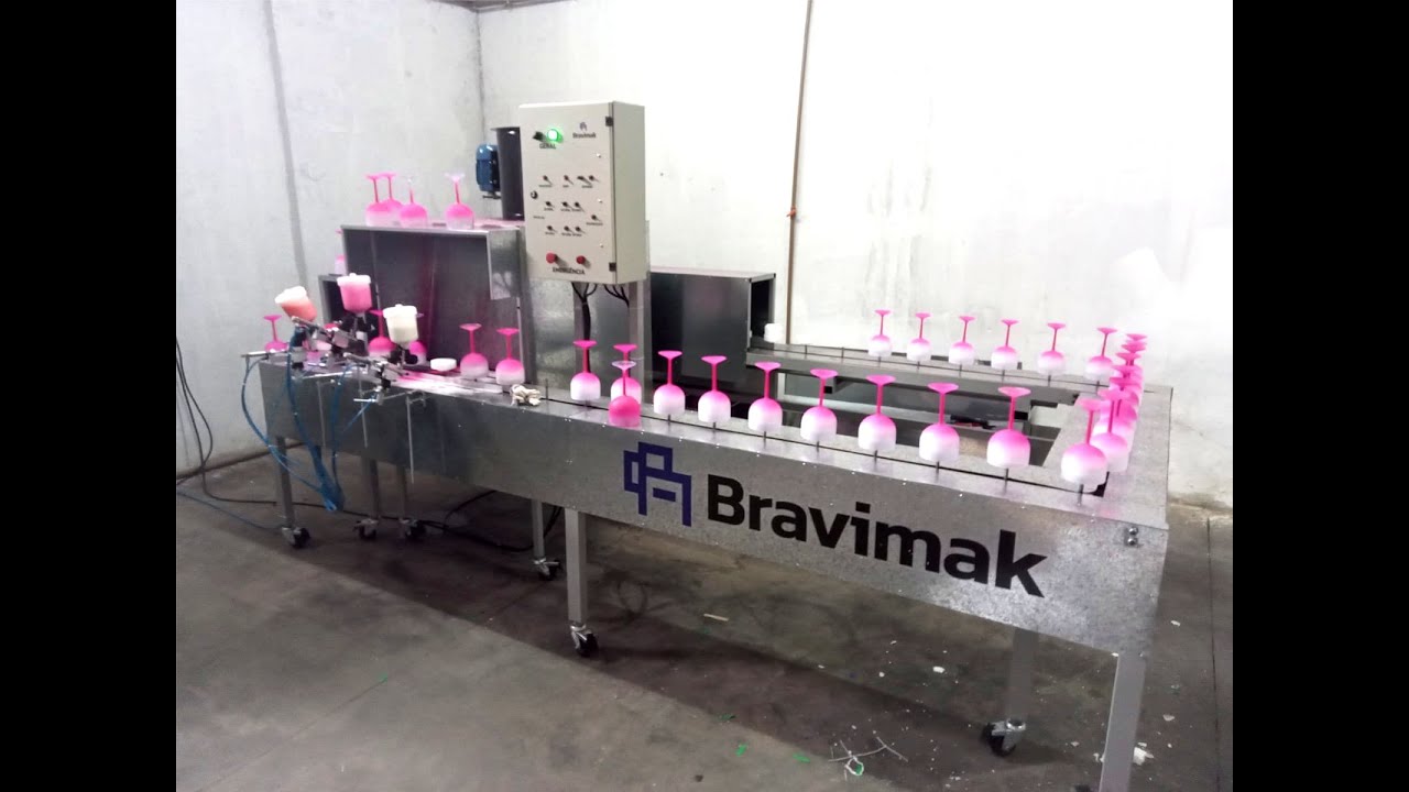 Máquina para pintura em peças cilíndricas de alta produção