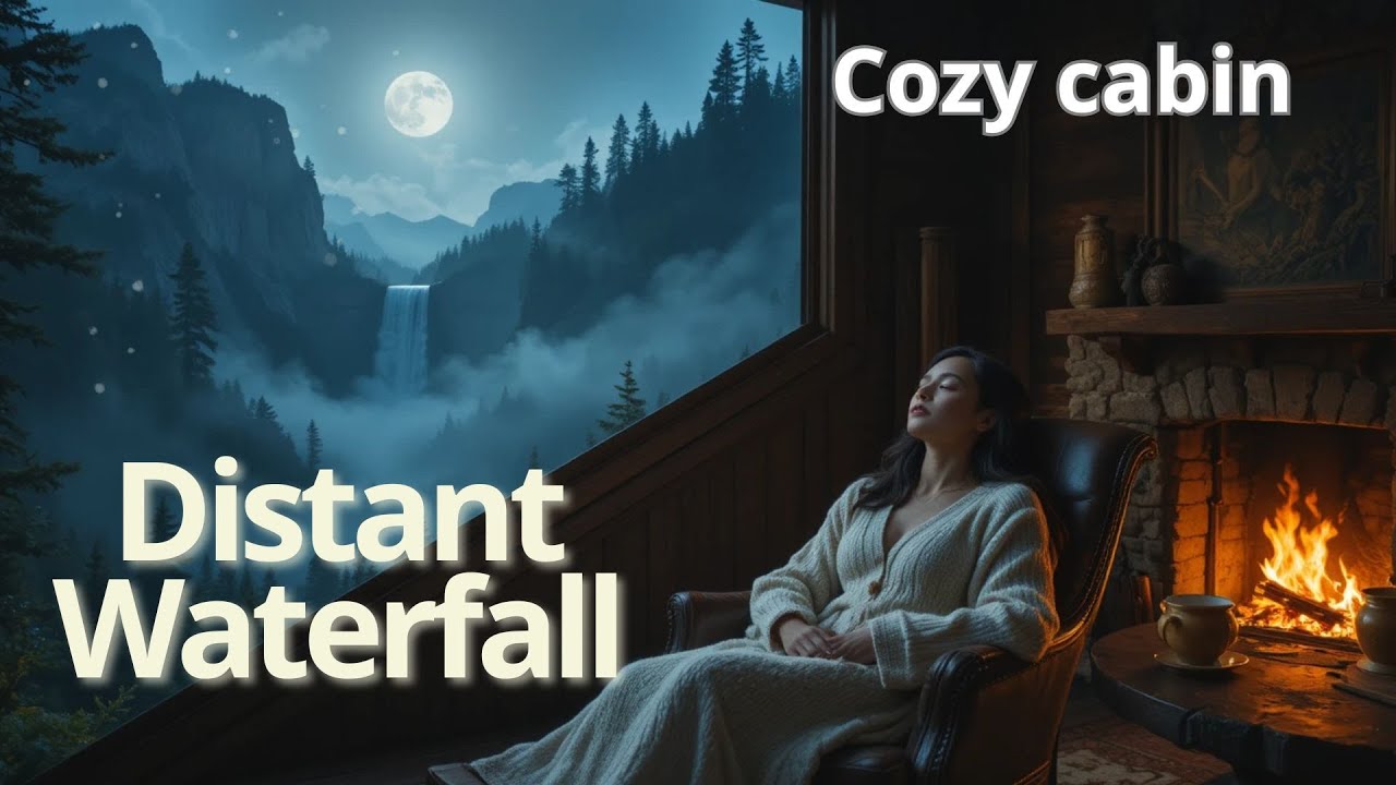 The Cabin By The Distant Waterfall🏡Cozy Bedtime Story #CozyCabin #DistantWaterfall #CozyBedtimeStory