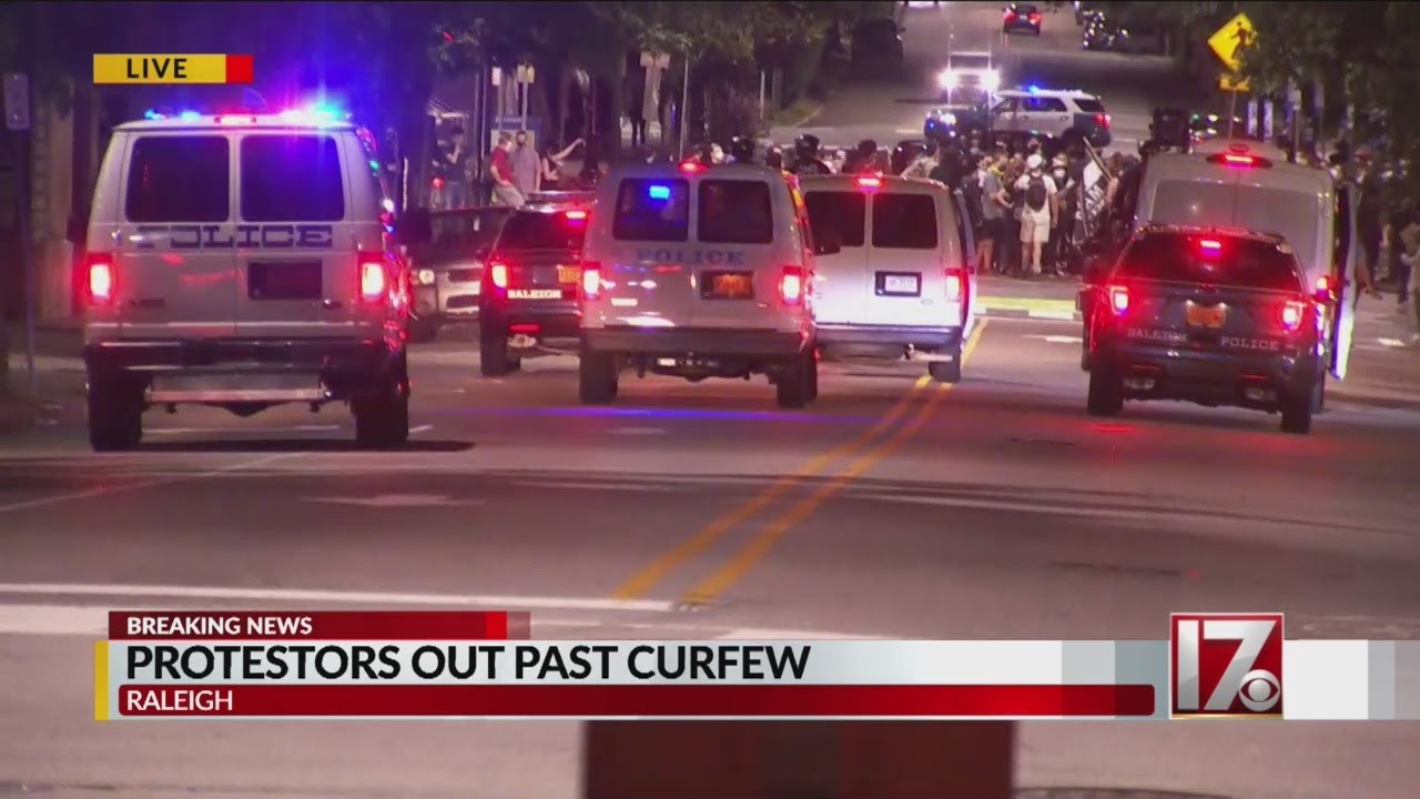 Protestors out past curfew amid Raleigh protests