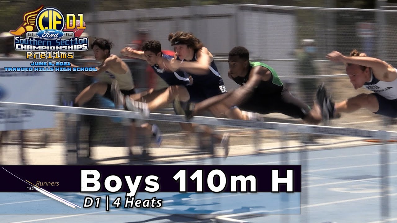 2021 TF - CIF-ss Prelims (D1) - 110M Hurdles (Boys, All 4 heats)