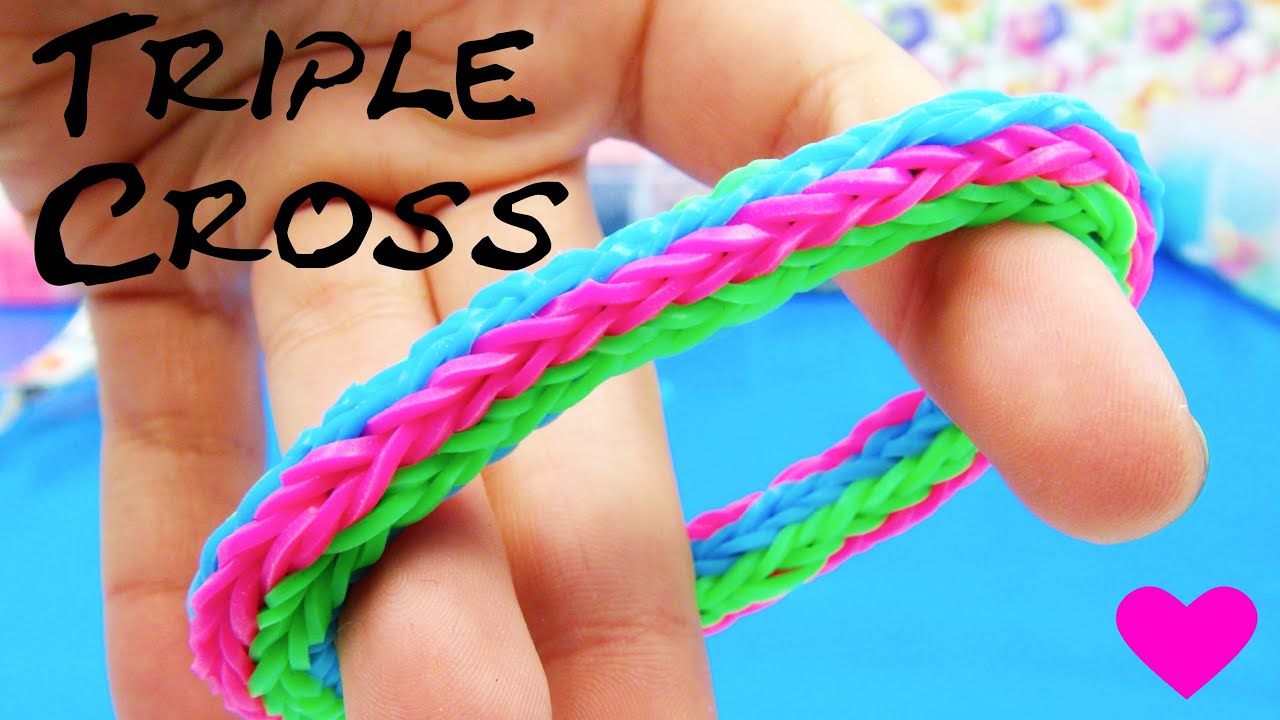 Loom Bands Triple Cross Fishtail Bracelet Anleitung deutsch - Überkreuz Rainbow Loom Armband
