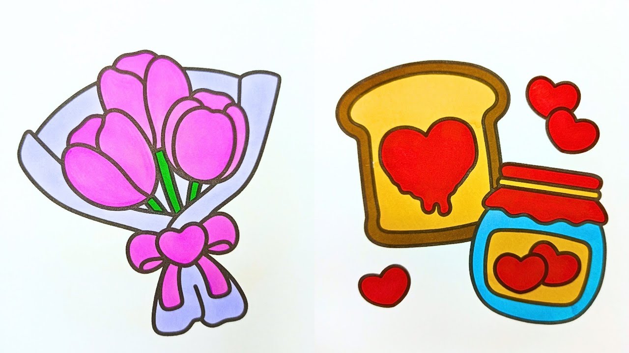 Coloring videos: 100 coloring pages in 1 hour | Marker asmr