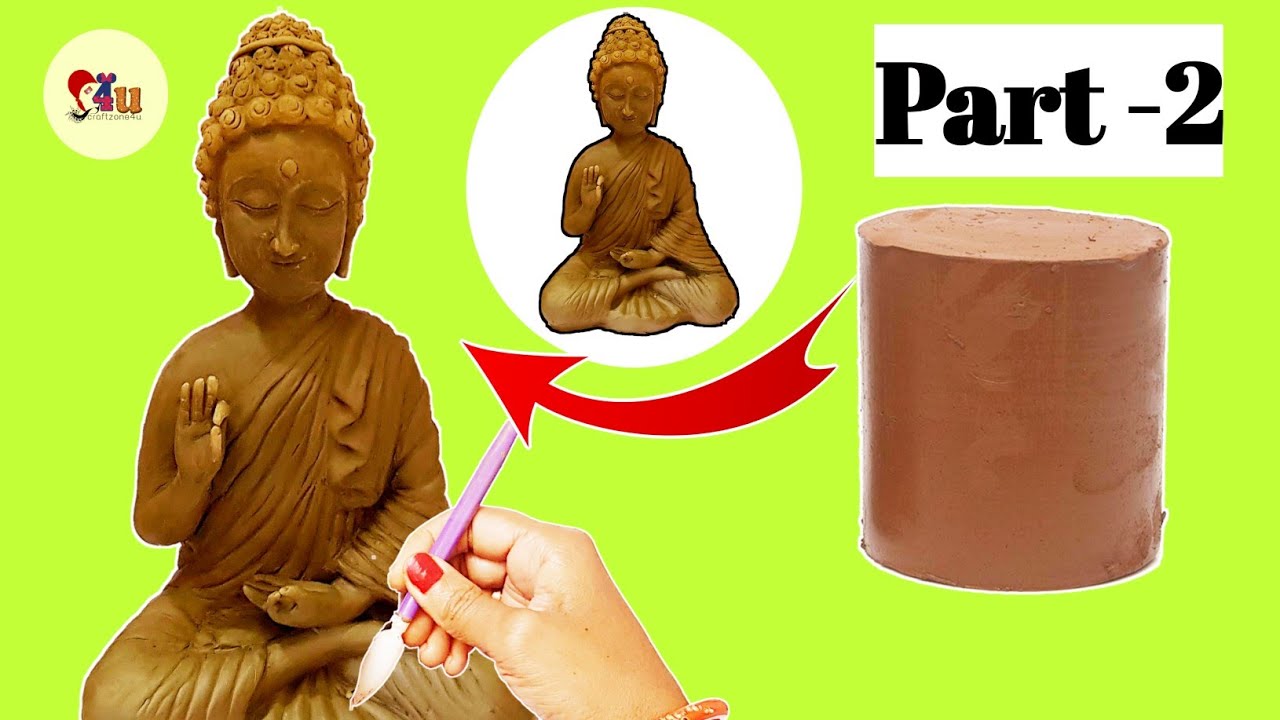 Clay sculpting timelapse | clay sculpting buddha |clay sculptures| terracotta sculpture @craftzone4u