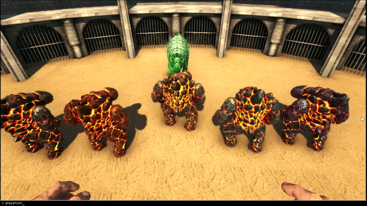 R Giganotosaurus vs 5 X Rock Elemental Ark Battles