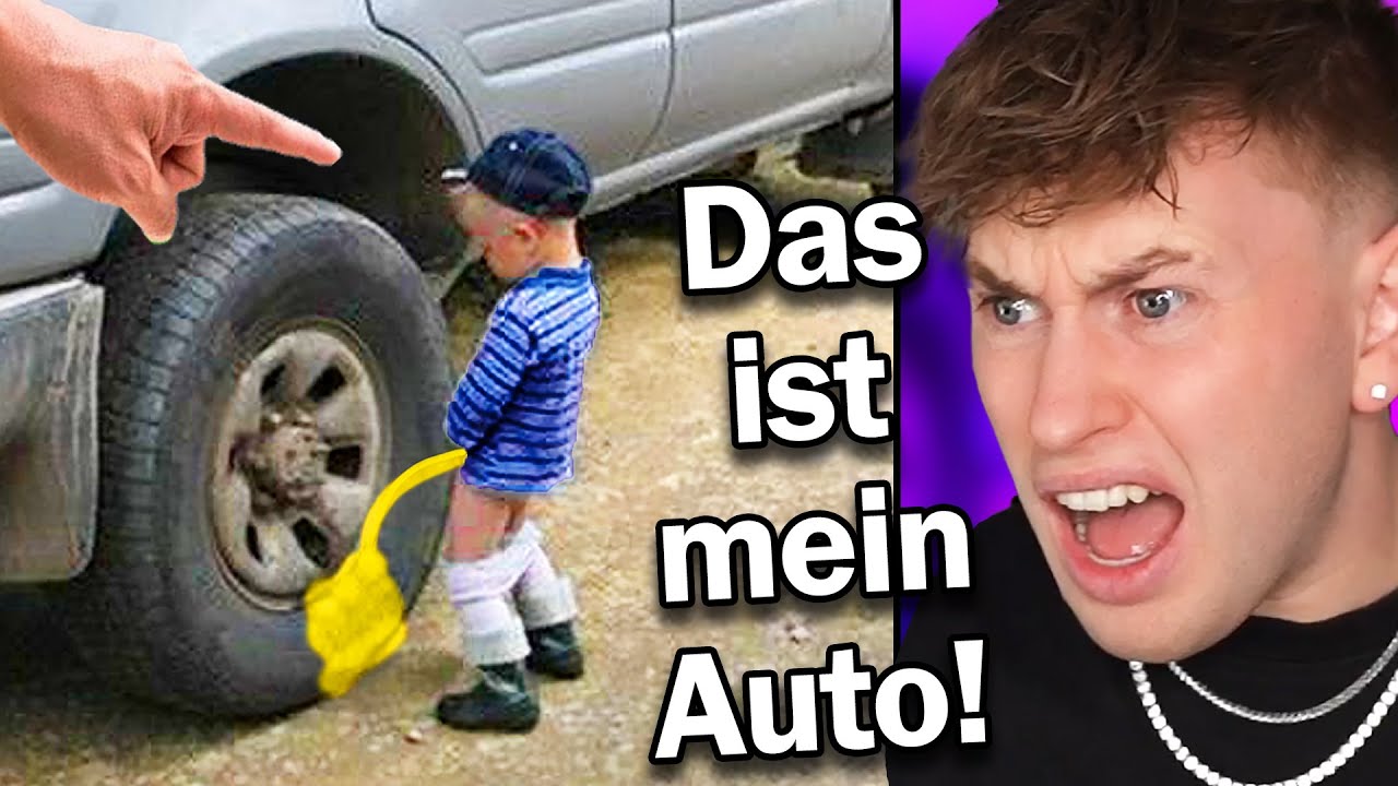 Junge ΡΙNKELT auf LEHRER-Auto