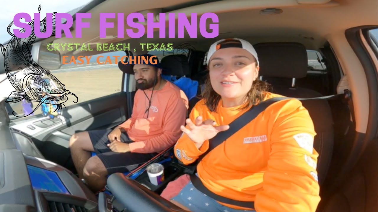 SURF FISHING Action - Crystal Beach, Texas